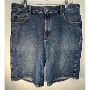 Guess USA Men's VTG Jean Shorts Denim Size 36 Y2k Medium Wash Triangle Patch
